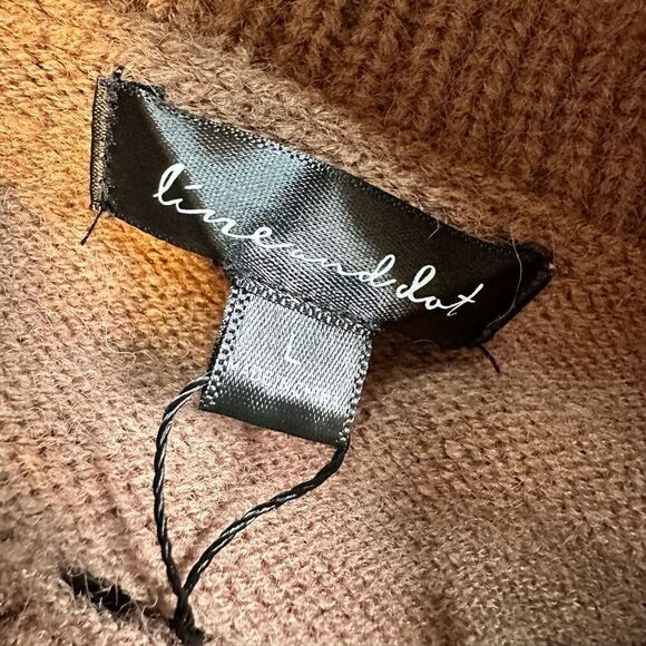 NWT Line & Dot Women’s Brown Cream Stripe Long SleeveTurtleneck Sweater - Size L - Picture 4 of 8